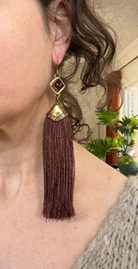 Amber Tassel Earrings