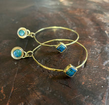 Load image into Gallery viewer, Azurite Malachite Hoops
