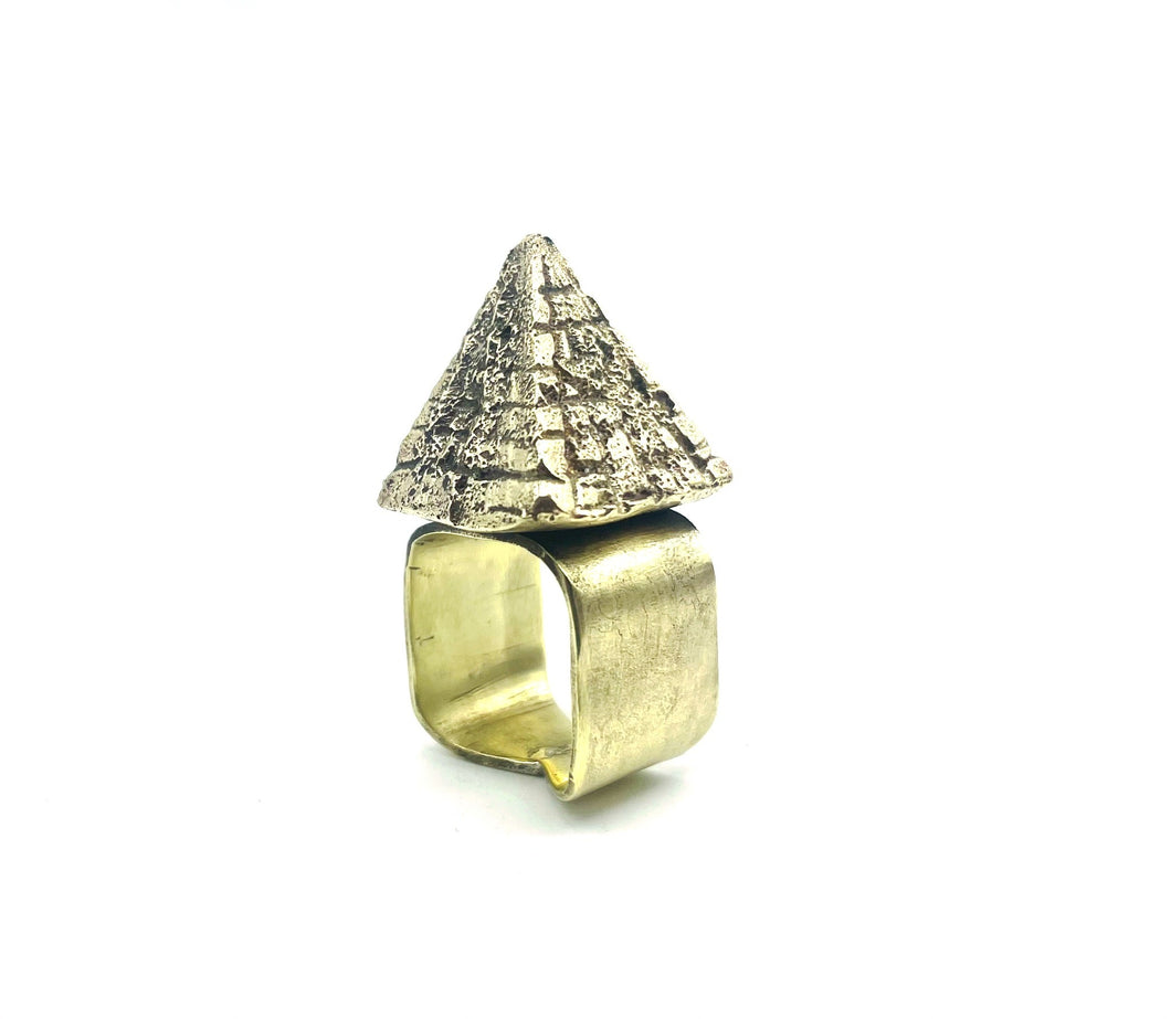 Brass Pyramid Ring