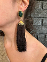 Load image into Gallery viewer, Jade Tassel Earrings