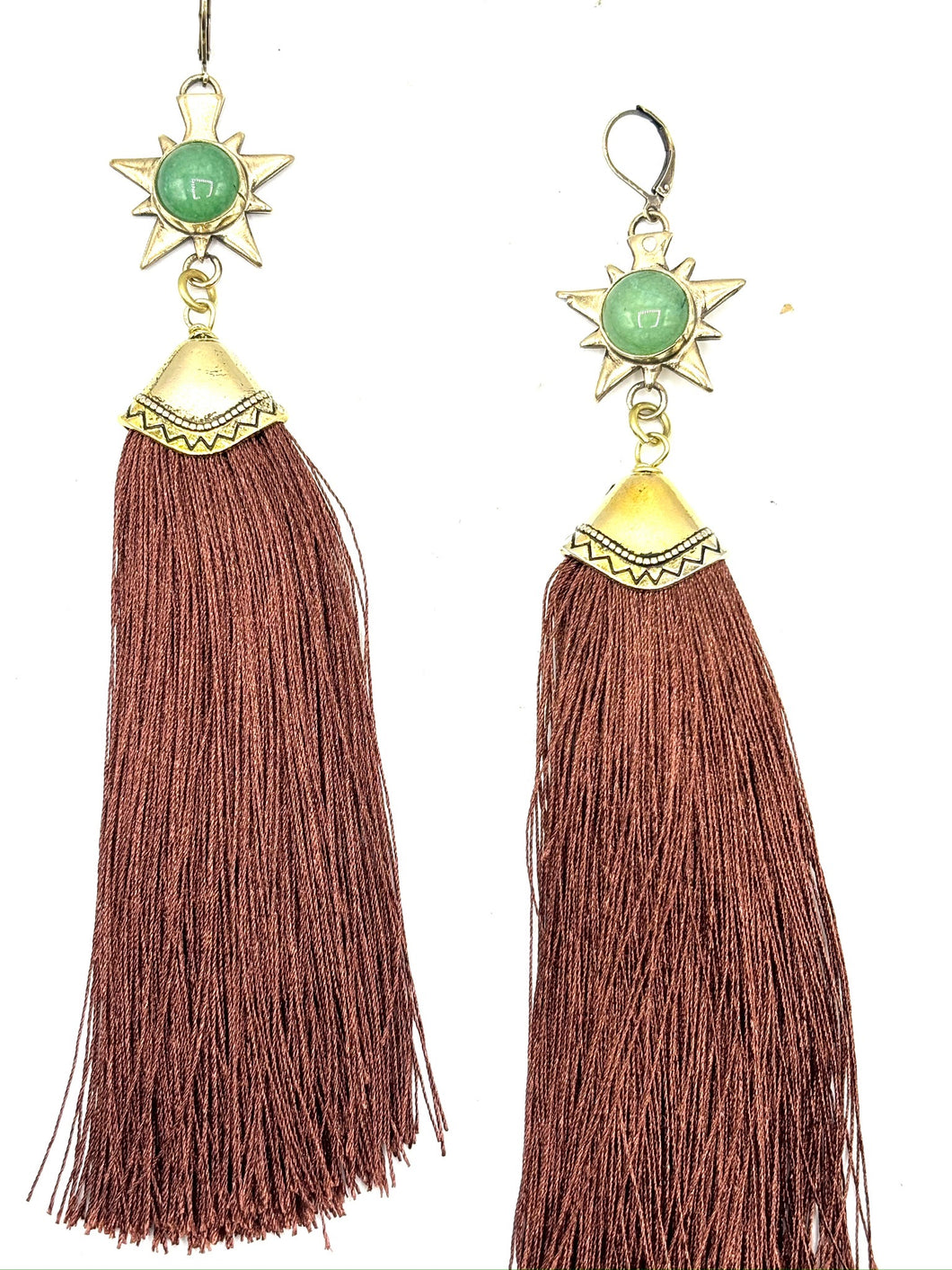 White Jade Tassel Earrings