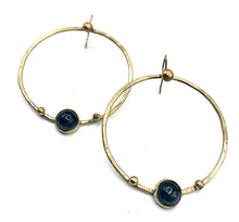 Load image into Gallery viewer, Blue Hoop Earrings