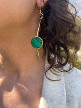 Load image into Gallery viewer, Malachite Hoops